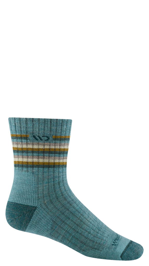 Wide Open Women's Multi Stripe Midweight Micro Crew Sock