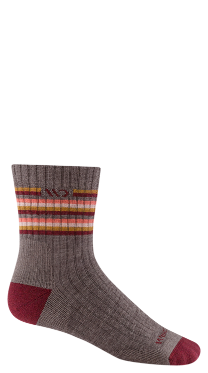 Wide Open Women's Multi Stripe Midweight Micro Crew Sock