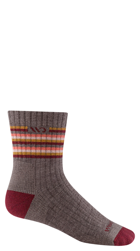 Wide Open Women's Multi Stripe Midweight Micro Crew Sock