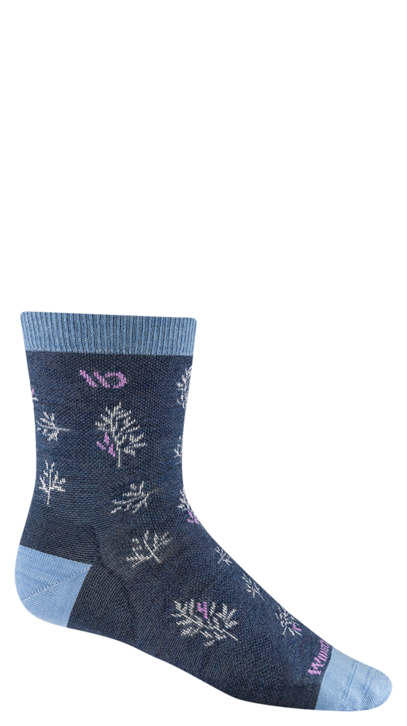 Wide Open Women's Foliage Lightweight Micro Crew Sock