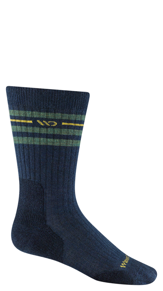 Wide Open Men's Vintage Stripe Midweight Crew Sock