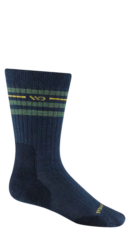 Wide Open Men's Vintage Stripe Midweight Crew Sock