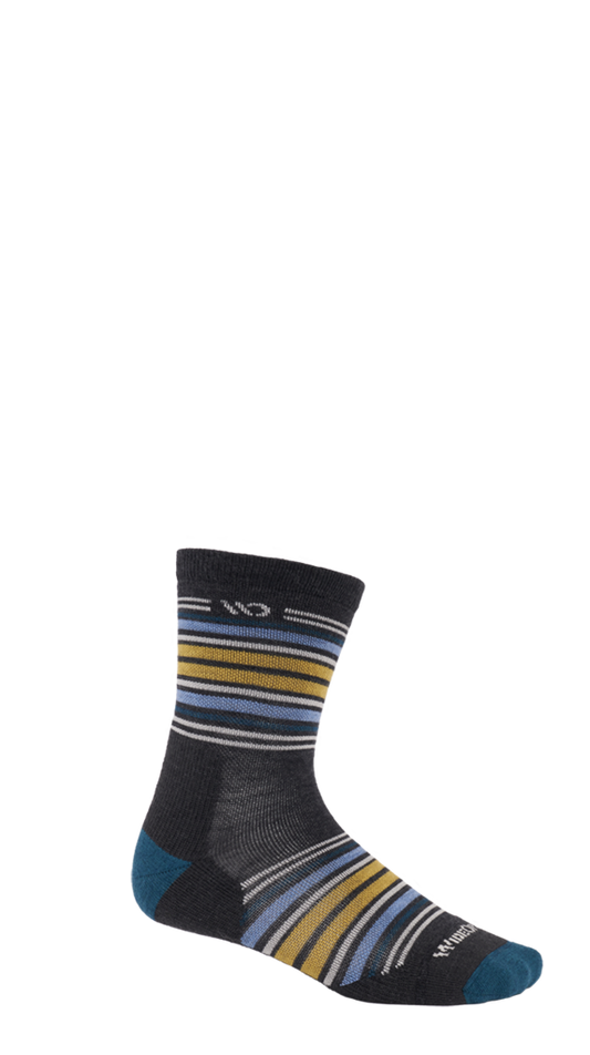 Wide Open Men's Multi Stripe Midweight Micro Crew Sock