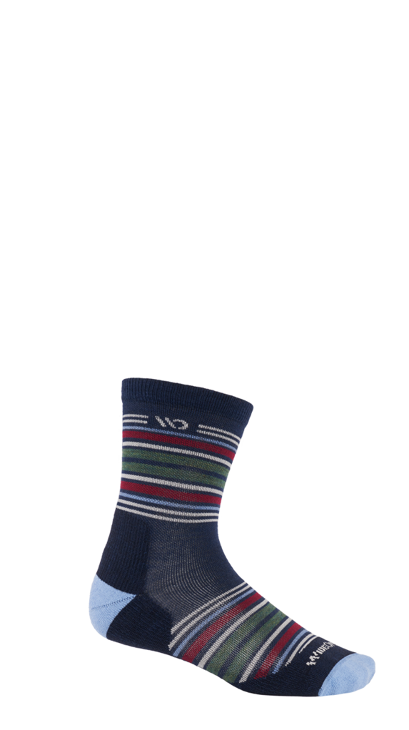 Wide Open Men's Multi Stripe Midweight Micro Crew Sock