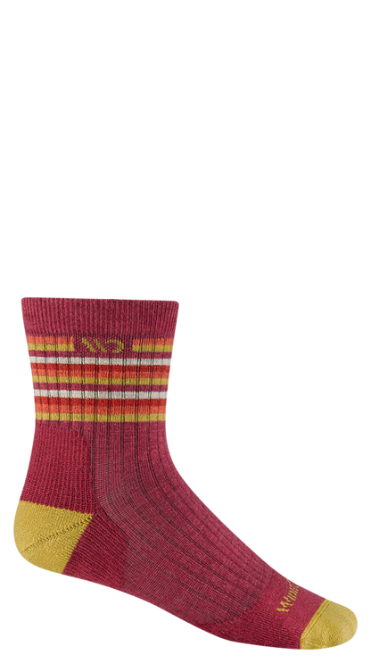 Wide Open Women's Multi Stripe Midweight Micro Crew Sock