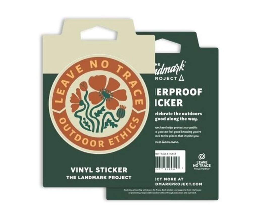 The Landmark Project Vinyl Sticker, Leave No Trace Outdoor Ethics