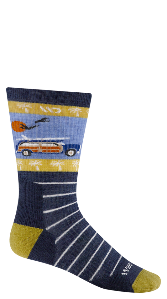 Wide Open Men's Way Back Midweight Crew Sock