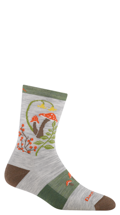 Darn Tough Women's Mellow Mushroom Micro Crew Lightweight w/ Cushion Hike Sock