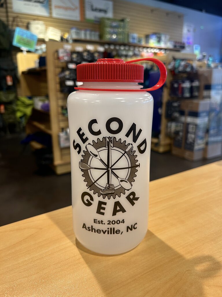 Second Gear Nalgene, Wide Mouth, White w/ Red Lid, 32oz, HDPE