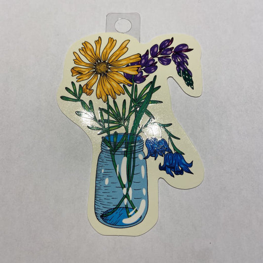 Sticker Art Jar of Flowers