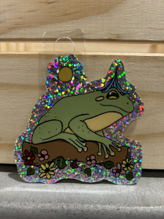 Frog On a Log Sticker