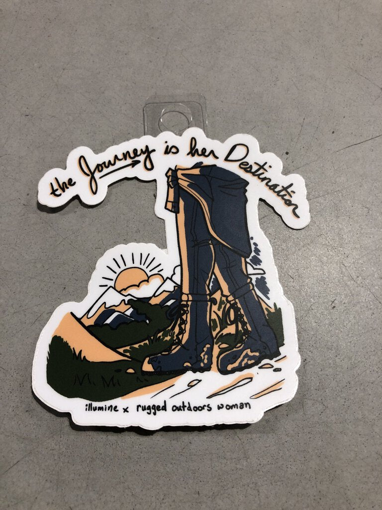 The Journey Is Her Destination Sticker