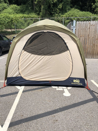 REI Kingdom Tent, Green/Black/Orange W Mudroom& Shade Shelter, 6P