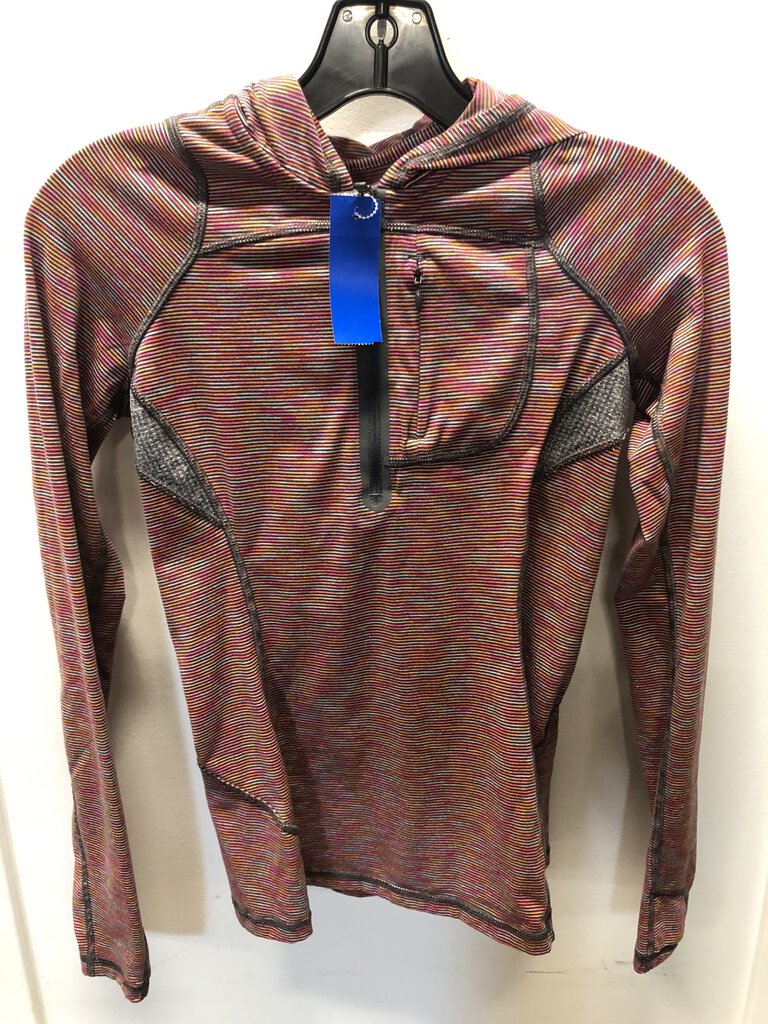 REI 1/2 Zip Hoody, Pink/Grey/Orange, W's XXS