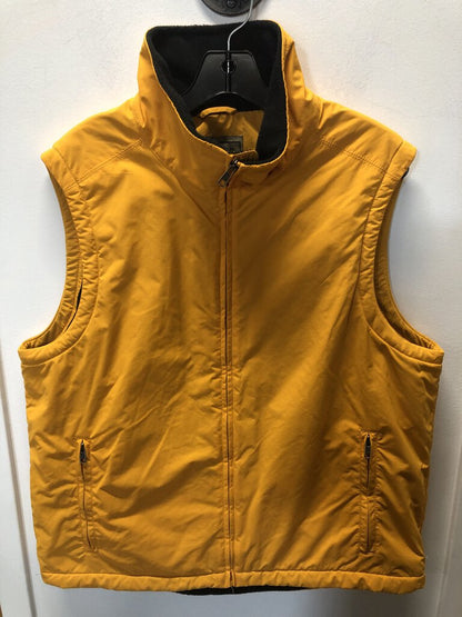 LL Bean Fleece Full Zip Vest, Yellow/Black, Men's M