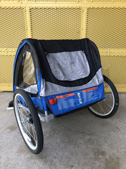 InStep Kid's Double Bike Trailer, Blue (Metal, High Quality Wheels/Frame)