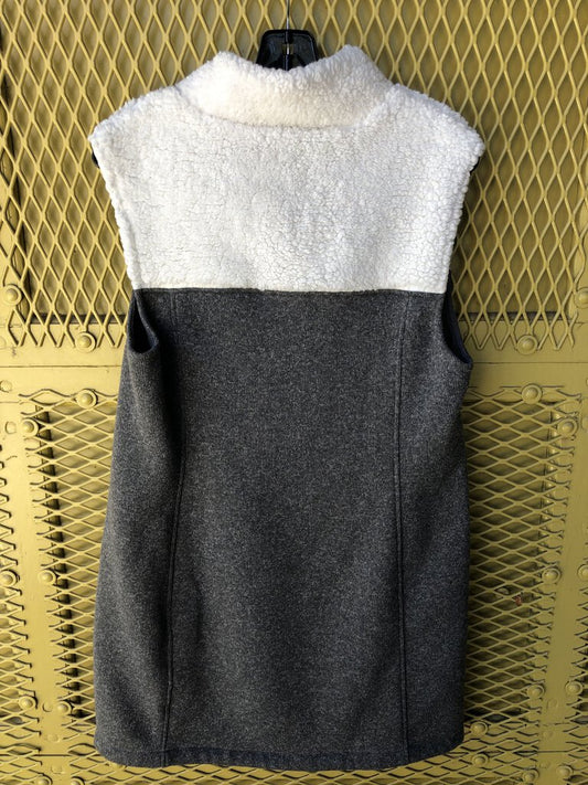 Title Nine Callitrix Fleece Vest Dress, Grey/White, Women's L