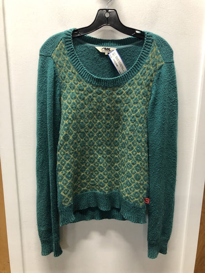 Mountain Khaki Boat Neck Sweater, Green/Print, Women's M