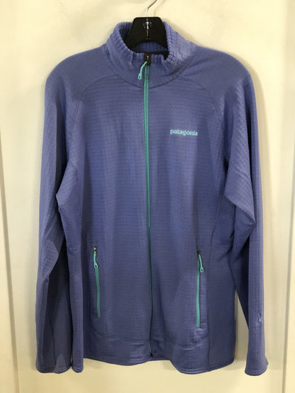 (Piling) Patagonia Grid Fleece Full Zip, Light Blue, Women's L