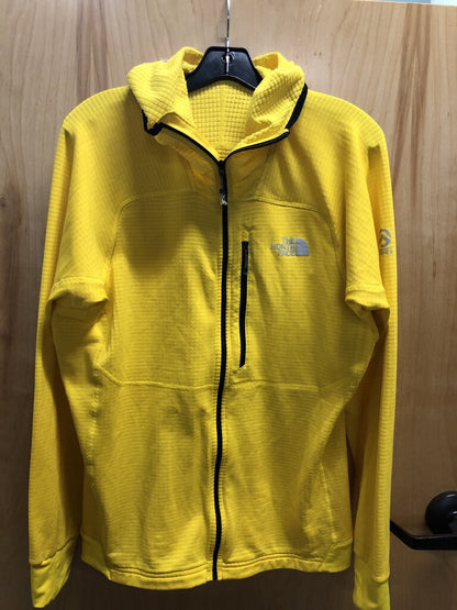 The North Face Full Zip Hoodie Waffle Fleece, Yellow, Men's L