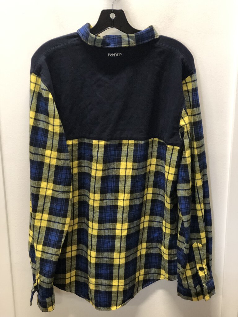 Handup Flannel, Blue/Yellow Plaid, Men's L