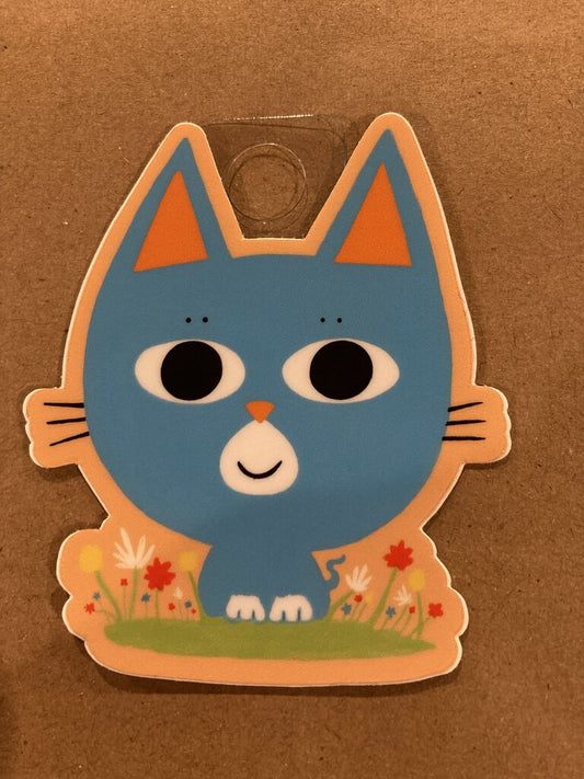 Blue Cat Sticker