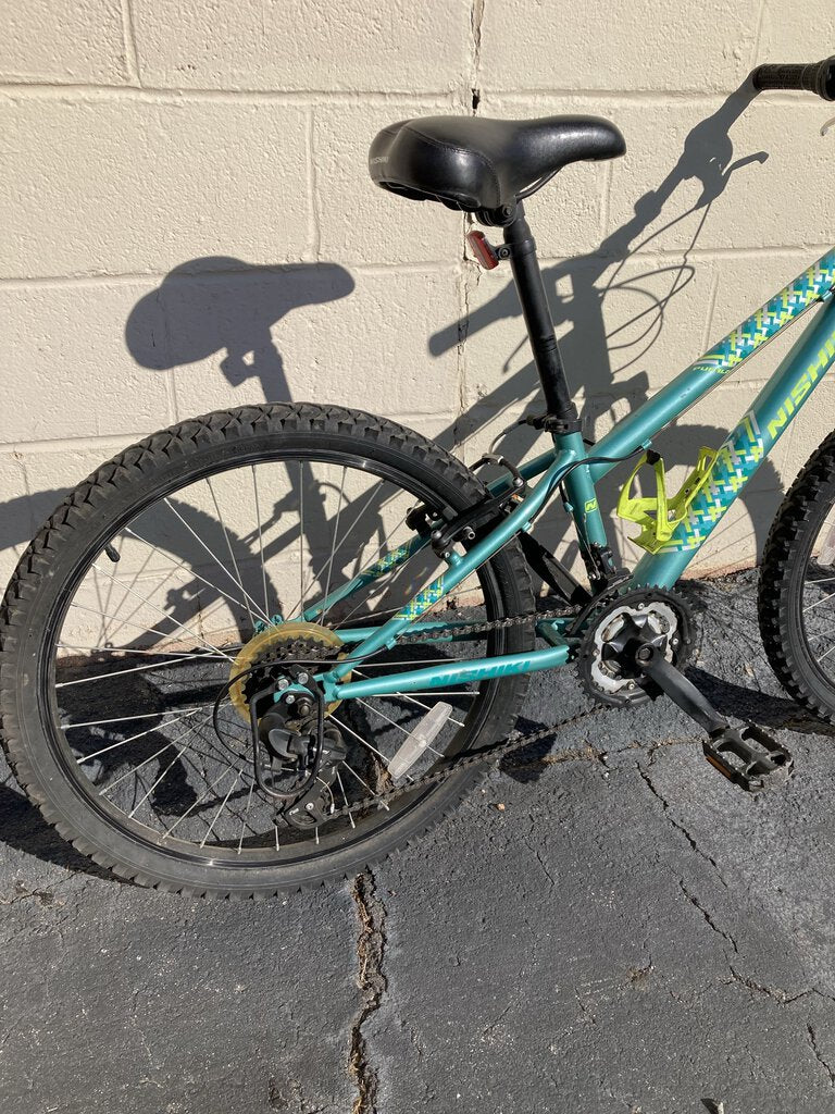 Nishiki Pueblo MTB, Teal/Yellow, 24in