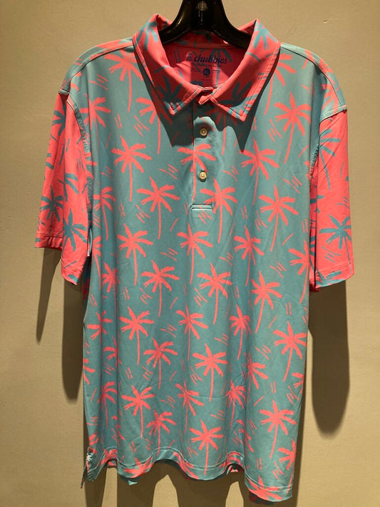 Chubbys SS Polo, Blue/Pink, Men's XL