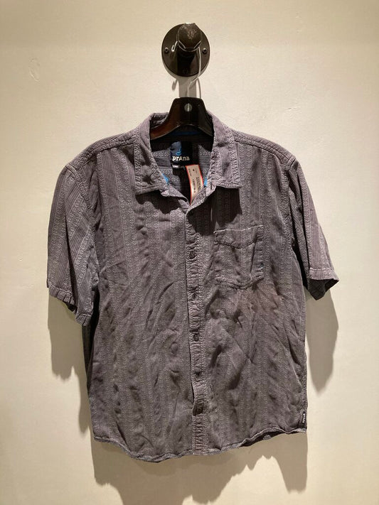 Prana SS Button o Up, Blue/Navy, Men's L