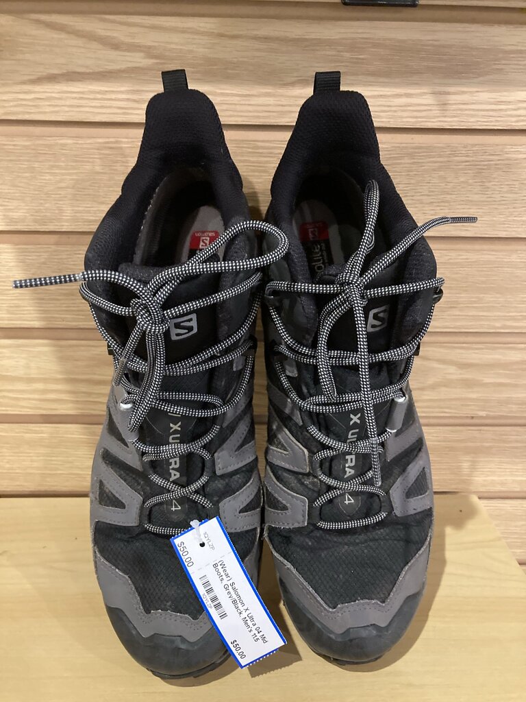 (Wear) Salomon X Ultra 04 Mid Boots, Grey/Black, Men's 11.5