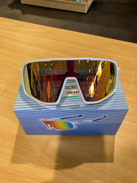 Hoka Sprint Sight Sunglasses, White/Blue, OS