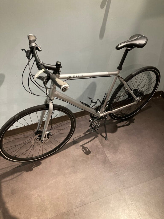 2018 Priority Continuum, Belt Drive Bike, Silver, 21"