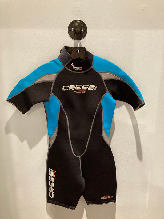 Cressi Lady SS Short Wetsuit, Black/Blue, Women's S/2