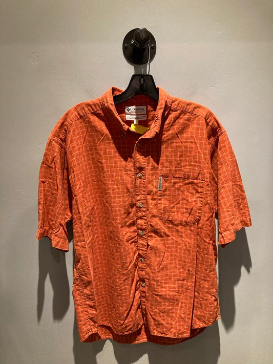 Columbia SS Button Up, Orange/White, Men's L