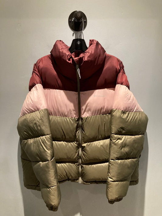 Columbia Puffect Jacket, Colorblock Green/Rose, Women's 2X