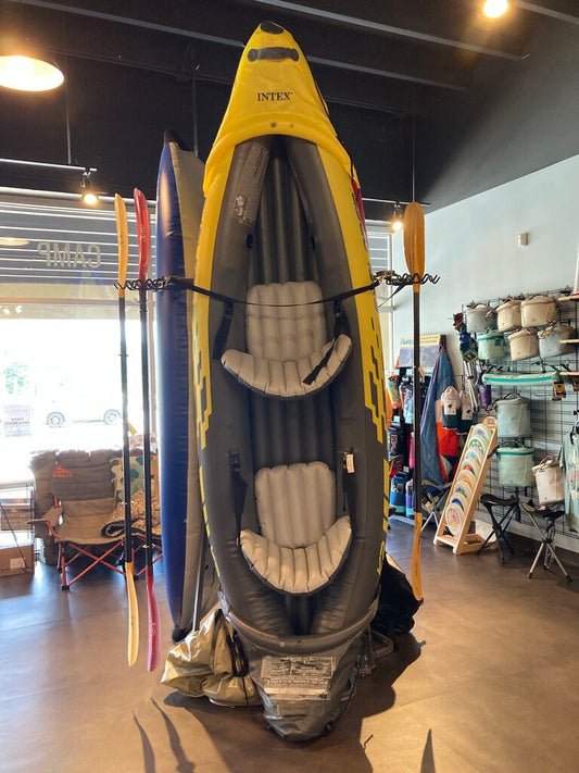 Intex K2 Inflatable Tandem Kayak, Grey/Yellow