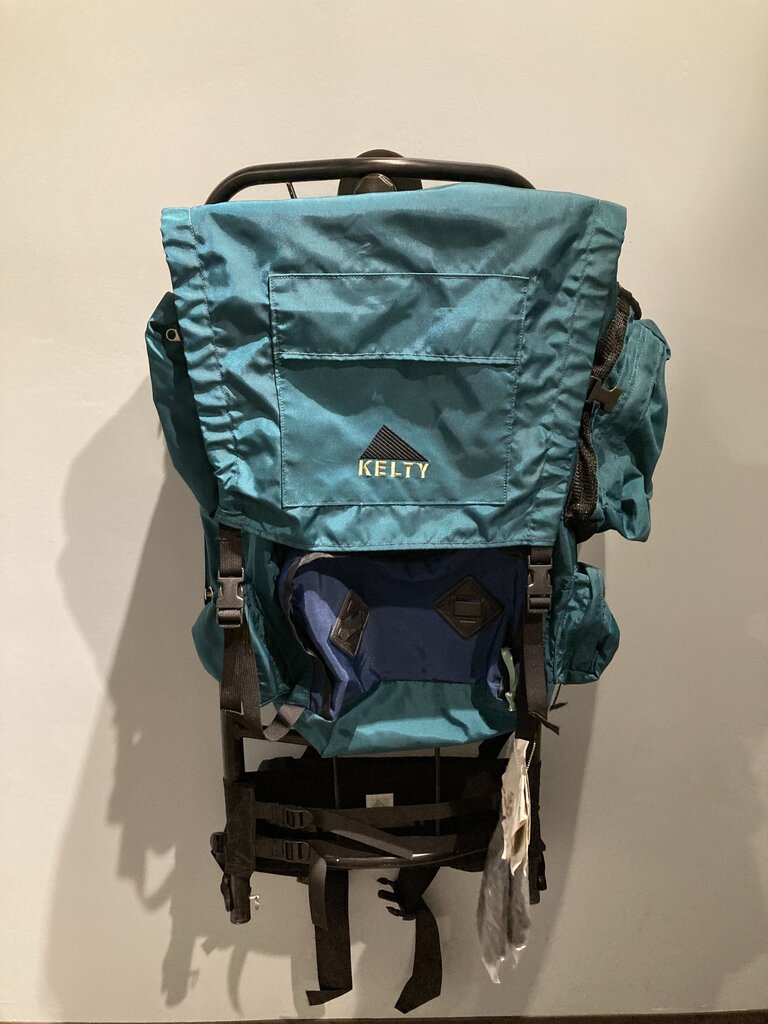 Kelty External Frame Backpack w/ Accessory Straps, Green/Blue, OS