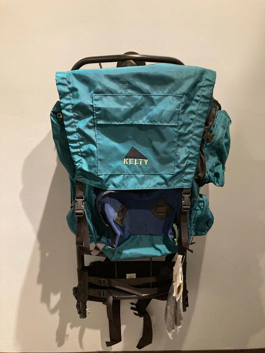 Kelty External Frame Backpack w/ Accessory Straps, Green/Blue, OS