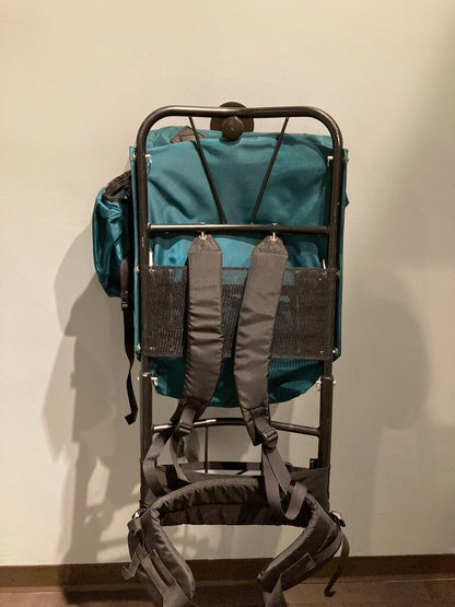Kelty External Frame Backpack w/ Accessory Straps, Green/Blue, OS