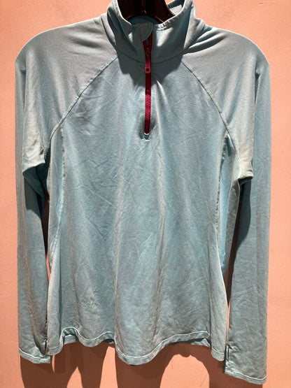 Mountain Hardwear 1/4 Zip LS Baselayer, Light Blue, Women's M