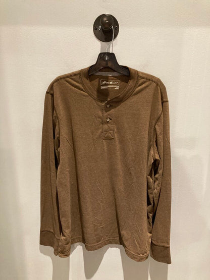 Eddie Bauer Henley, Brown, Men's L