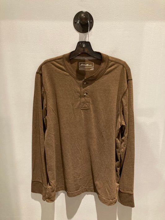 Eddie Bauer Henley, Brown, Men's L