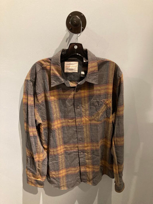 Weatherproof LS Button Up, Grey/Brown, Men's XL