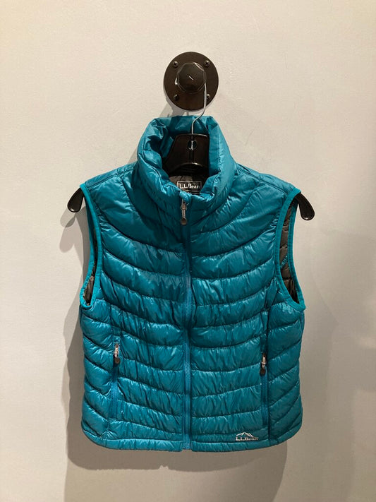 LL Bean Puffy Vest, Blue, Women's XS Pet