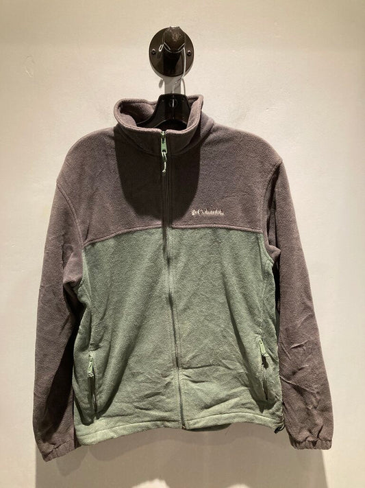 Columbia Full Zip Fleece, Green/Grey, Men's L