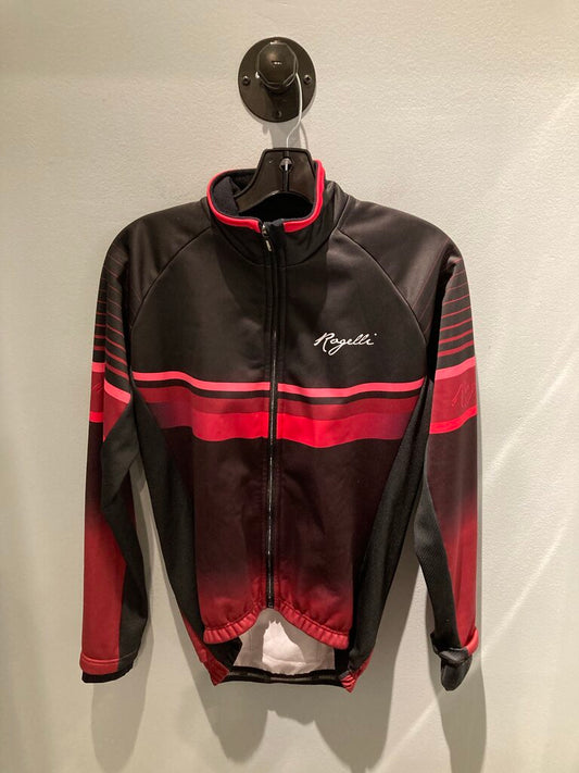 Rogelli Fleece Lined Full Zip Riding Jacket, Black/Pink, Women's M