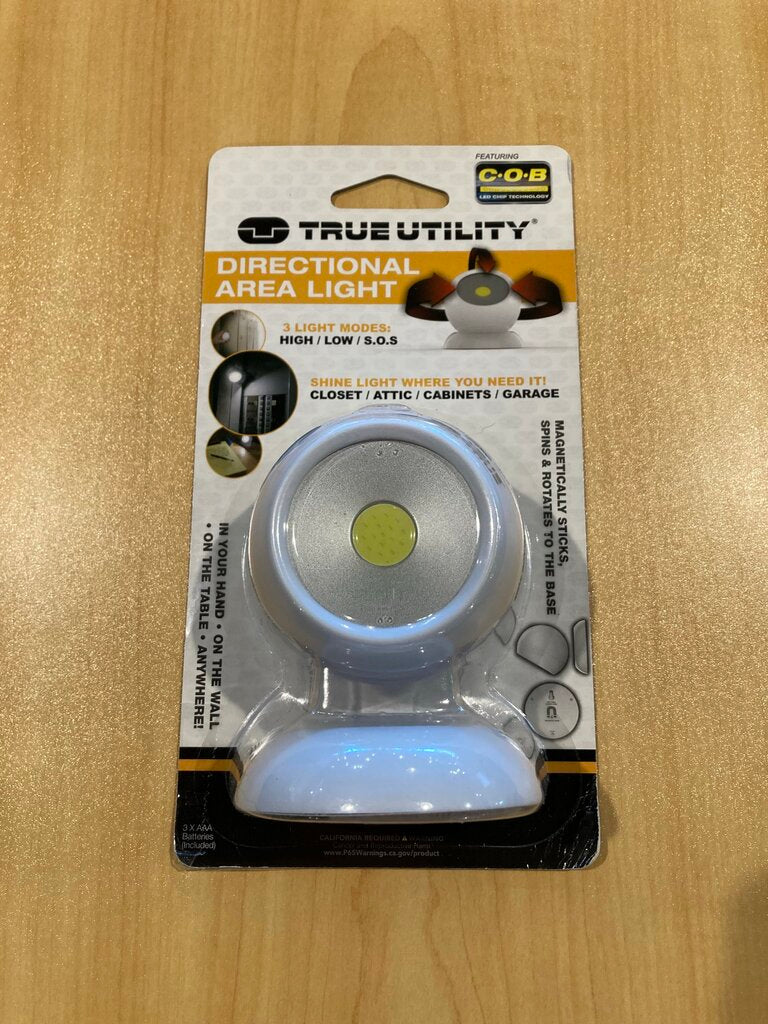 True Utility Battery Powered Directional Area Light, White