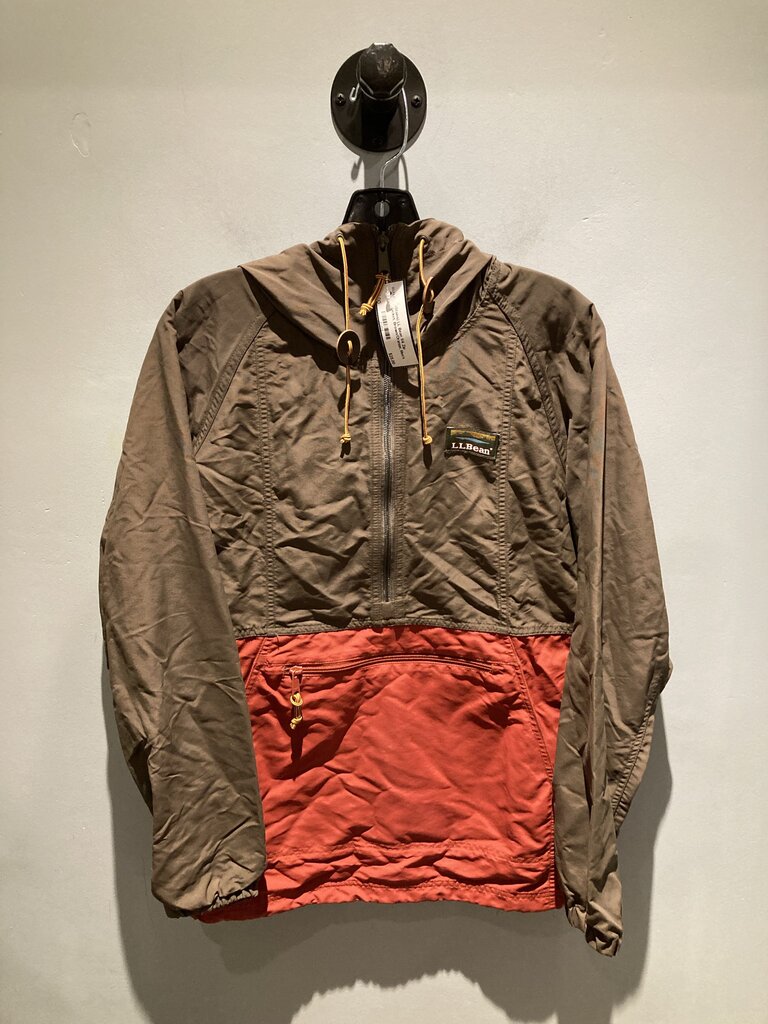 (Stains) LL Bean 1/4 Zip Jacket, Brown/Orange, Men's M