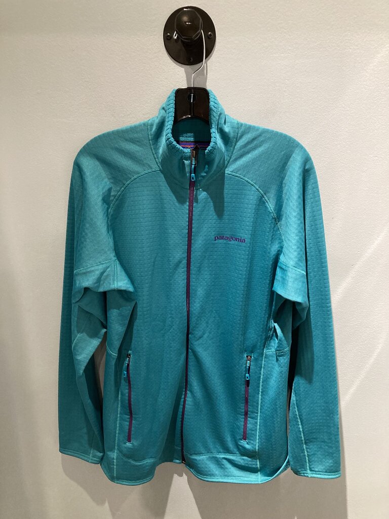 Patagonia R1 Full Zip Grid Fleece, Teal/Purple, Women's XL