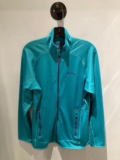 Patagonia R1 Full Zip Grid Fleece, Teal/Purple, Women's XL